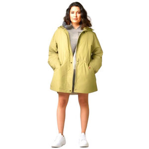 Butter Yellow Spring Jacket Anorak Coat with Hood & Madras Plaid Lining 17/18